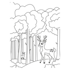funny animal coloring page for kids