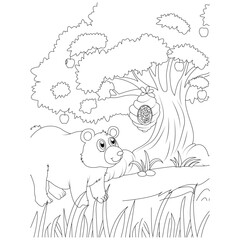 funny animal coloring page for kids
