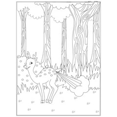 funny animal coloring page for kids