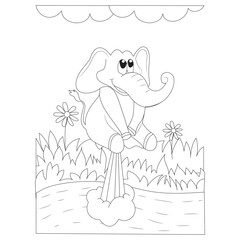 funny animal coloring page for kids