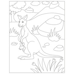 Fototapeta na wymiar funny animal coloring page for kids