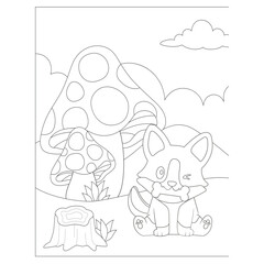 funny animal coloring page for kids
