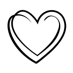 Abstract, stylized heart icon, PNG with transparent background