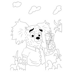 funny animal cocktail coloring page for kids