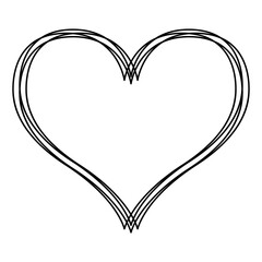 Heart frame in black color for your design. PNG with transparent background.