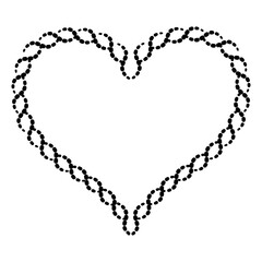 Obraz na płótnie Canvas Heart frame in black color for your design. PNG with transparent background.