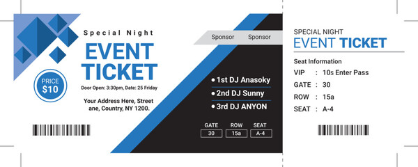 Event Ticket Vector Template 96