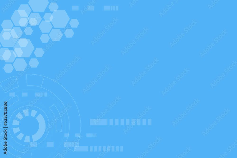 Aufkleber blue template for future investment. technology background with circle and hexagon element.