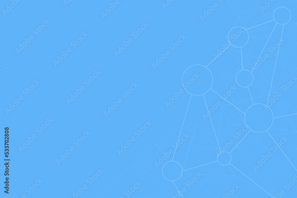 Poster light blue connection network with line. technology background.