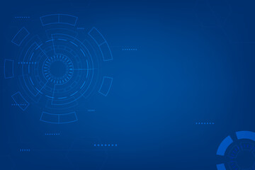 Light Blue Connection with line of circle and abstract element.