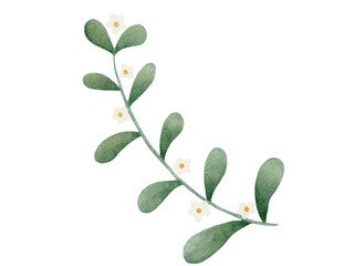 Obraz premium Green Leaves Watercolor