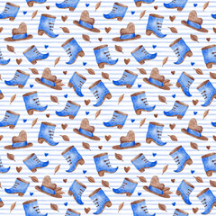 Collection of watercolor elements isolated on white background - rural houses, boots, hats, flowers, butterflies. rustic artist. Cottage core.