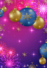 Happy New Year 2023, festive pattern on color background