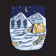 Beauty nature vintage graphic illustration vector art t-shirt design