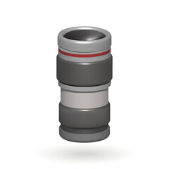 camera lens isolated 3d icon. camera lens 3d illustration.