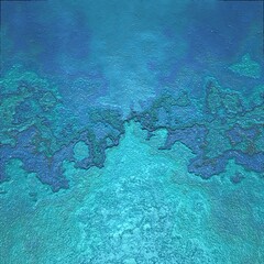 Aerial sea, ocean texture in blue color. Abstract marble, ink, water 3D illustration background