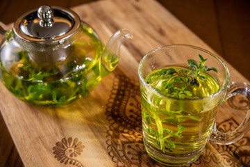 Typical peruvian food, variety of teas