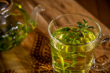 Typical peruvian food, variety of teas