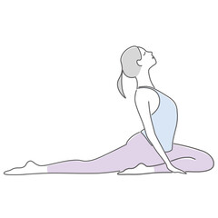 ストレッチをする女性のイラスト