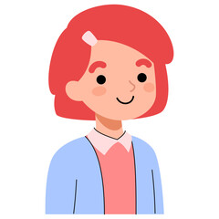 Smiling Girl Avatar, Kid Avatar Illustration