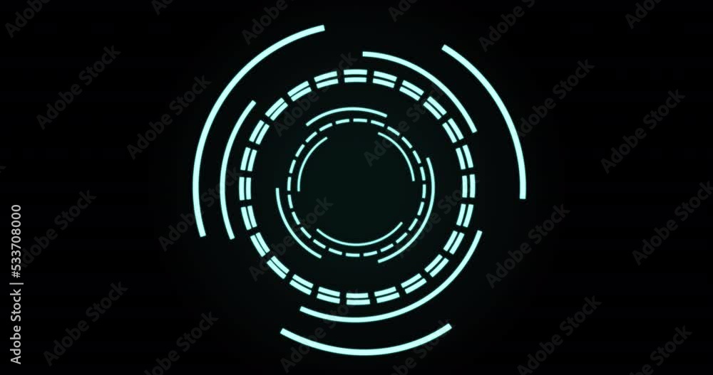 Poster animation of scope scanning over black background