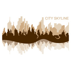 City silhouette skyline illustration design. City landscape Panorama buildings