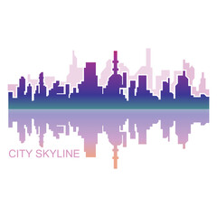 City silhouette skyline illustration design. City landscape Panorama buildings
