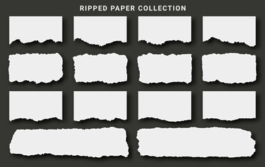 Collection Of Torn Ripped Paper Sheets Premium Vector Pack
