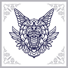 Fototapeta premium Hyena mandala arts isolated on white background