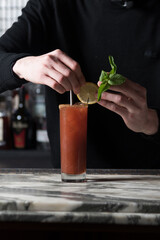 Garnishing a cocktail