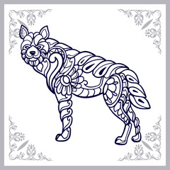 Hyena mandala arts isolated on white background