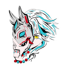 Rubi shigami sketch japanese demon sketch