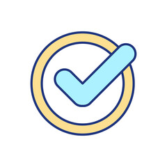Obtaining approval RGB color icon. Correct answer. Annual checkup. Proofreading. Routine examination. Isolated raster illustration