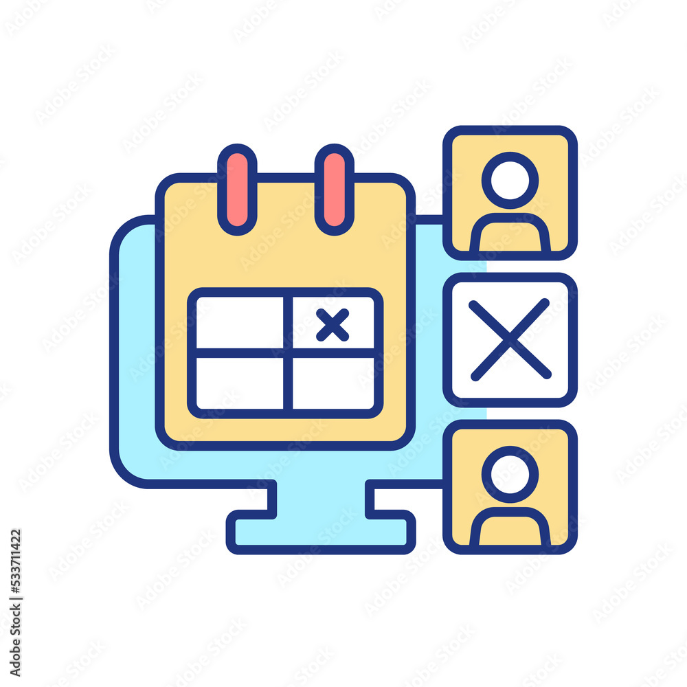 Aufkleber digital task management rgb color icon. organizing project deadlines. track schedule. team collabora
