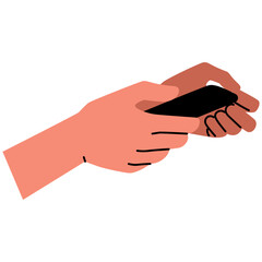 Hand Using Mobile Phone Illustration