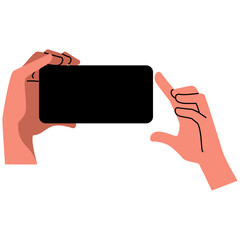 Hand Using Mobile Phone Illustration