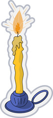 Halloween sticker. Candle. 