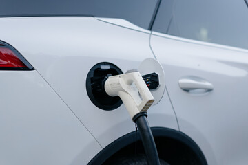 electric car charging in the station	