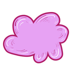 Colourful doodle cloud. Illustration with place for your text. Icon on white background.