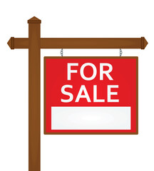 Sign for sale  notice. vector illustration