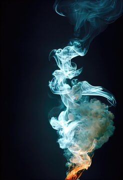 fire extinguiser is seen in the air, garette is shown emitting smoke against a black background Generative AI
