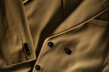 fabric background, beige woolen coat