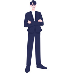 Obraz na płótnie Canvas Businessman Character Arm Crossed Illustration design