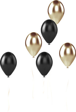 Gold Black Balloons