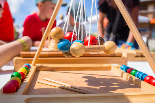 Jeux de boule en bois - Ancien jeux enfants