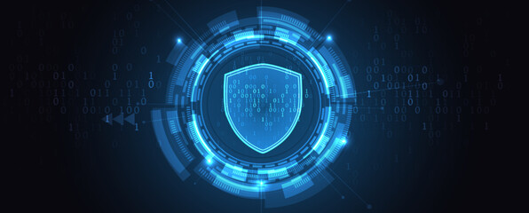 internet digital security technology concept for business background. Lock on circuit board