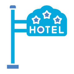 Hotel Sign Glyph Two Color Icon
