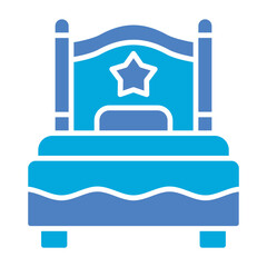 Single Bed Glyph Two Color Icon