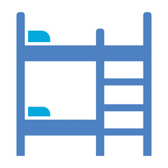 Bunk Bed Glyph Two Color Icon