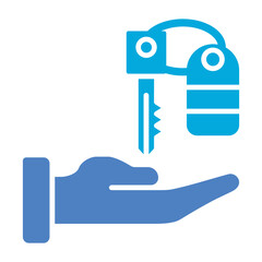 Valet Parking Glyph Two Color Icon